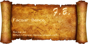 Facsar Bence névjegykártya