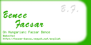 bence facsar business card